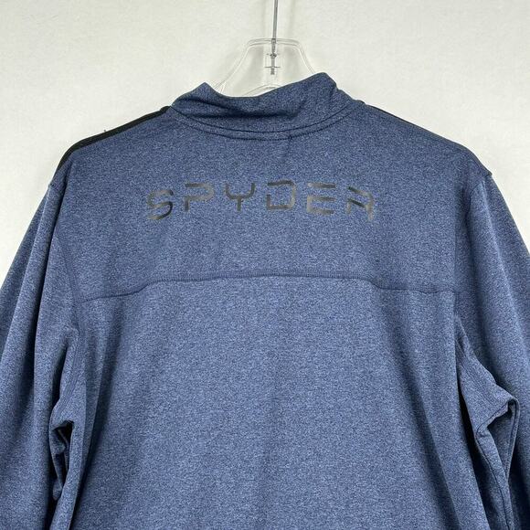 Spyder Active Quarter Zip Sweatshirt Mens Size L Blue Long Sleeve Pullover - Picture 6 of 9